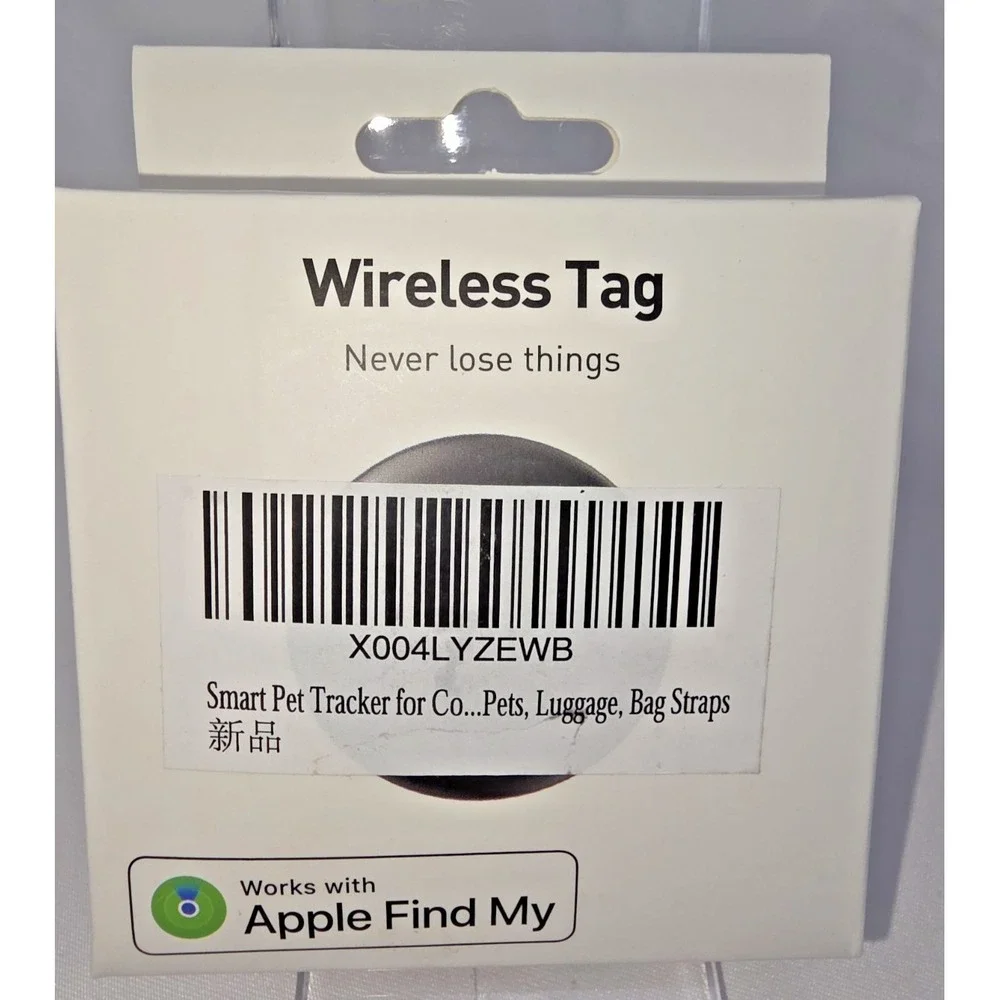 Wireless Bluetooth Tracker Tag Single Pack Works with Apple Find My Black NIB